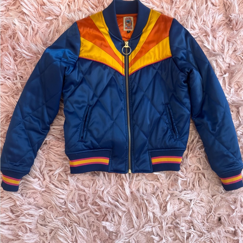 Classic Rock Couture - Original Blue Rising Sun Bomber Jacket - Size XS